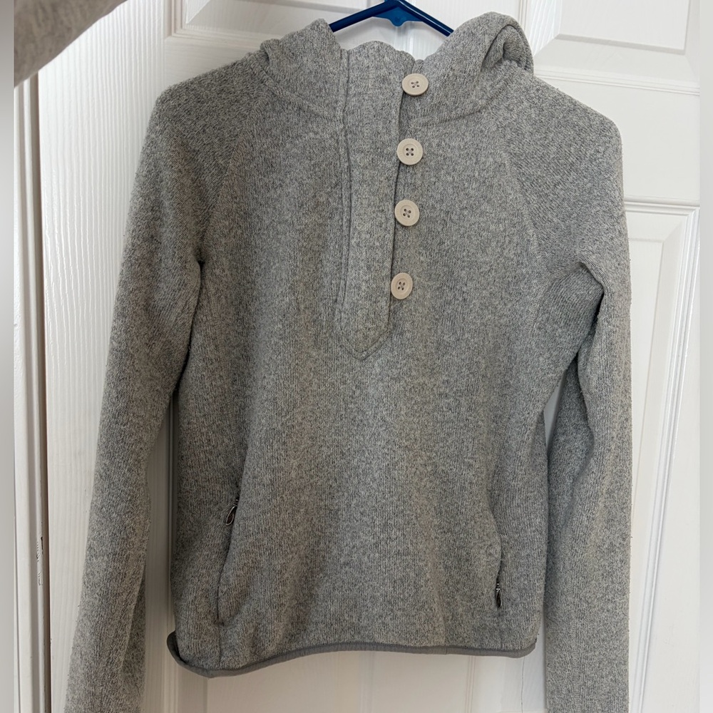 The North Face Gray fleece hoodie